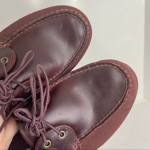 Timberland Women's Size 10M Classic 2-Eye Boat Shoes Red Brown Leather Suede - Picture 9 of 9